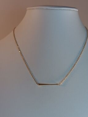 Plunder Gold-Tone Horizontal Bar Necklace - Minimal Everyday Pendant